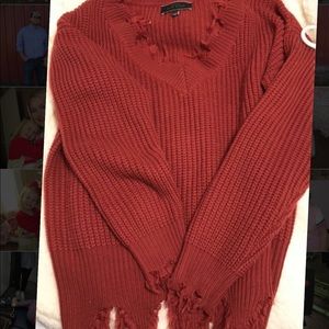 Boutique frayed sweater